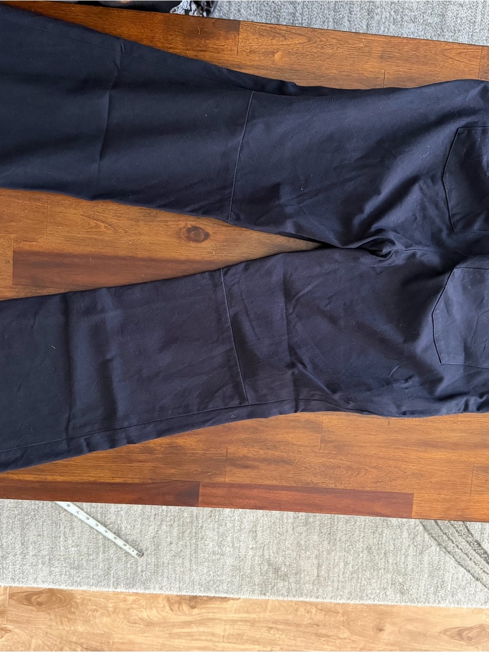 Authentic SPANX wide leg twill pants in timeless navy blue large